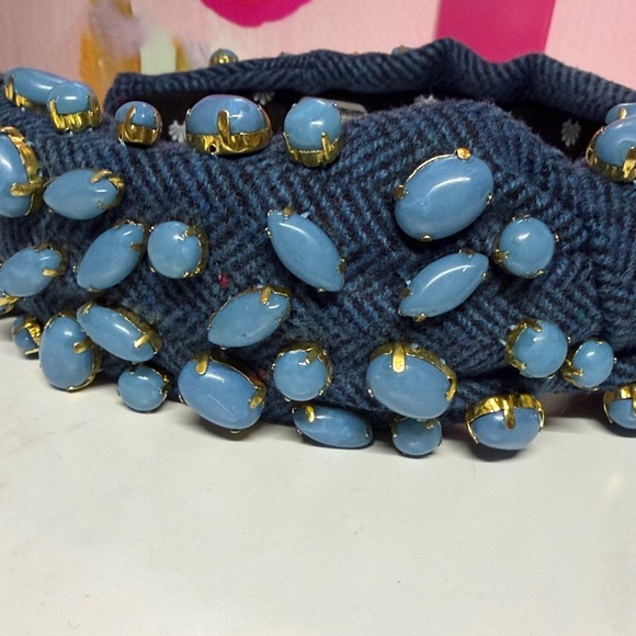 NWT Lele Sadoughi Blue Beaded Headband - Picture 4 of 4